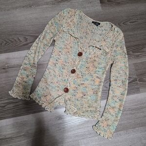 BCBGMaxAzria Speckled Button-Up Cardigan Size M